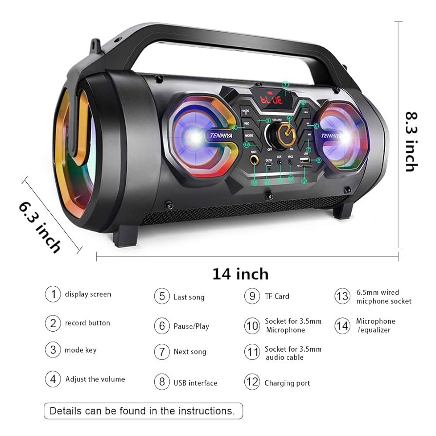 Amazon.com: Bluetooth Speaker, 30W Portable Bluetooth